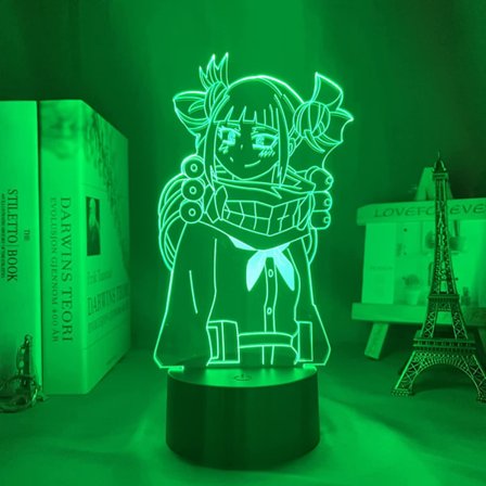 My Hero Academia Lampe, My Hero Academia Bursdagsdekorasjoner, Himiko Toga Ochako Uraraka Shoto Todoroki Izuku Midoriya Figur 3D Nattelys