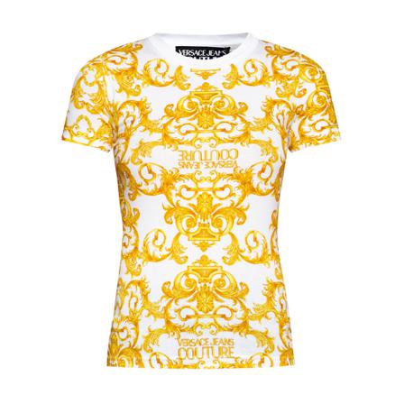 Versace Jeans Couture Baroque motif T-shirt Gul, Dame