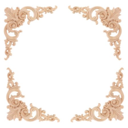 4 stk. Tredekor Onlays Applikasjoner Tre Onlay Møbelhjørne Applikasjon Dekorativ Trelist Ubehandlet Møbelapplikasjon