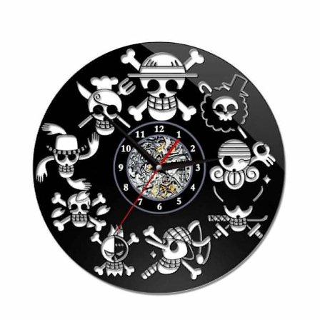 One Piece Luffy Anime Vinyl Veggklokke - Retro Veggkunst