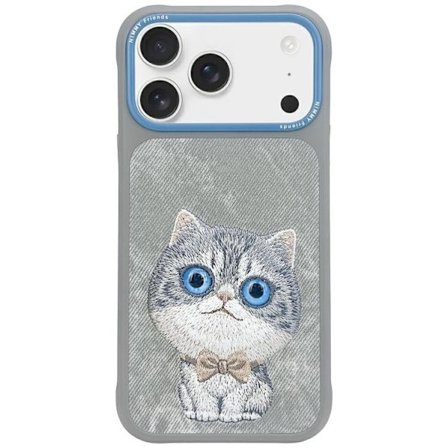 Nimmy Mobilskal till iPhone 17 Pro Max Big Eyed Pet 2.0 Cat - Grå
