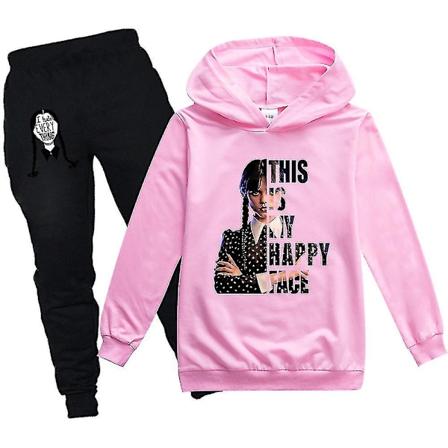 Wednesday Family Hoodie Barn Unisex Pakke Addams Genser Klesplagg V1 Rosa 140cm pink