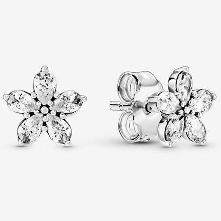 Pandora Sparkling Snowflake Silver Örhängen 299239C01, Inkluderar Originalask