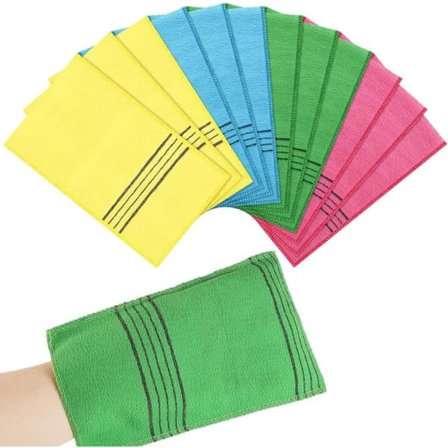 12 st Asiatisk Exfolierande Tvättduk Koreansk Exfolierande Handske Handduk Skrubbduk för att Ta Bort Död Hud