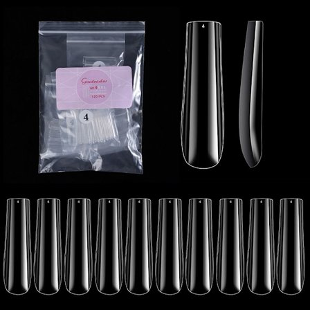 120 stk/pose Langt firkantet hode falske spikertips Kiste falske negler