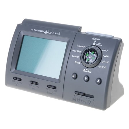 Muslimsk bordklokke med Adhan-alarm, islamsk Azan for bønn, retning, temperaturvisning, LED-lys, Hijri