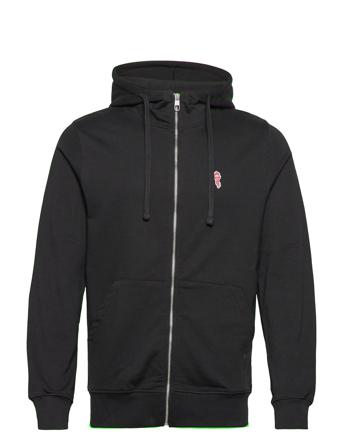 Regular Fit Zip Hoodie Sweatshirt Hettegenser Genser Svart Revolution