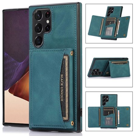 Etui til iPhone 13 Pro, blåt visitkortholder, solidt wallet slot, cross body brug