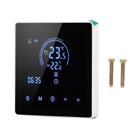 3A Smart Termostat Intelligent Touch Färgskärm LCD Display Termostat Vattenuppvärmningspanna för Hemmakontor Köpcentrum Butik Vit WiFi-modell