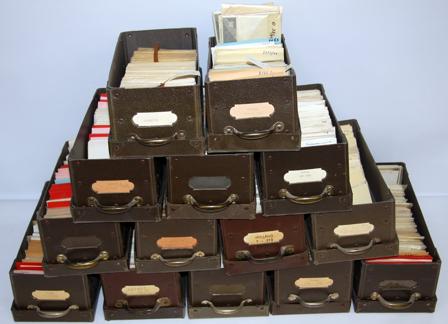 Holland, Israel, Europa-mærker og Østeuropa - Samling i 14 kartotekskasser