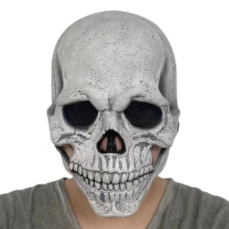 Halloween Mask Läskig Full Head Skull Masker med Rörlig Käke Light color