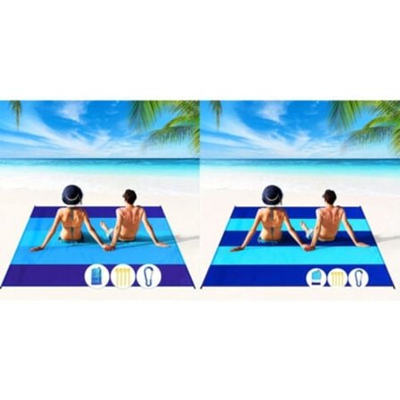2-pakning sandfrie strandtepper, ekstra store 200x210cm, sandtette, vanntette, komfortable, robuste, lette og kompakte for piknik, ferie