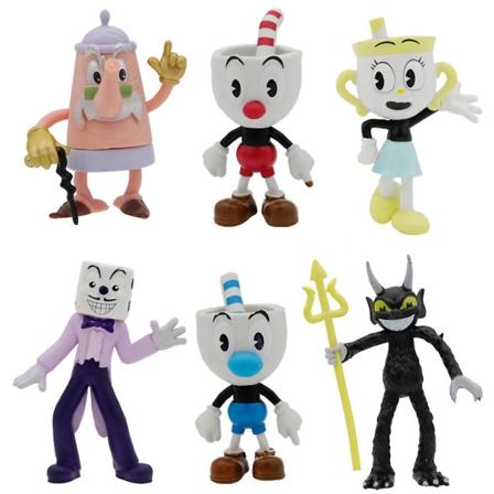 6 kpl/setti Cuphead-peli Cuphead & Mugman Mecup-hahmo koristelahjat[GL]