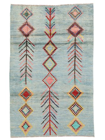 Käsinsolmittu Moroccan Berber - Afghanistan 115X177 Villamatto Vihreä/Ruskea Pieni Matto