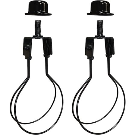 Adapterkit för lampskärm - Inkluderar trim och skärmutjämnare för att hålla skärmhårdvaran på plats Glödlampsfjäderklämma - 2-pack svart