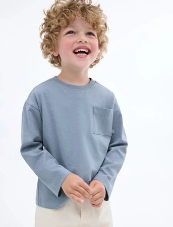 Mango Pocket Cotton T-Shirt - Blue - 2-3