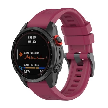 Garmin Fenix 7 / Epix Gen 2 / Descent G1 klockarmband i silikon - Vinröd