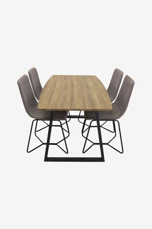 Venture Home - Inca Rektangulært spisebordssæt - Beige - Spisebordssaet - Fra Homeroom