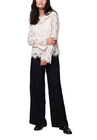 Y.A.S Yasperla Ls Lace Top Blusar Dam Vit L