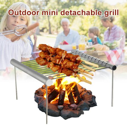 Rostfritt stål Camping picknick kol BBQ Grill Bärbar löstagbar grill