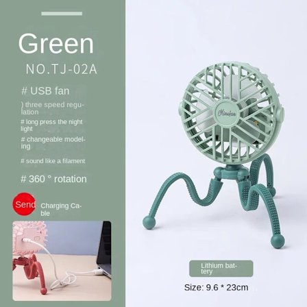 Barnvagnsfläkt Octopus Shape Tripod Clip Fläkt