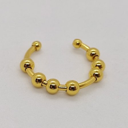 Ångestring i rostfritt stål Ring Roterbara pärlor Anti Stress Ring Dam Smycken