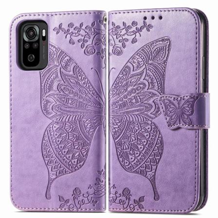Xiaomi Redmi Note 10s - Flower Läder Fodral - Lila