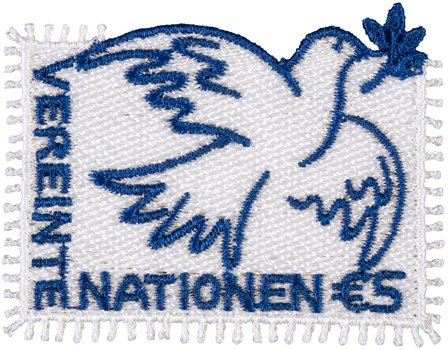 FN Wien - Fredsdue/Dove of Peace - Postfrisk broderet miniark