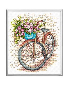 Stickpackung Bild Blumenfahrrad