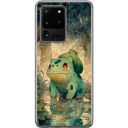 Kompatibelt Mobilskal till Samsung Samsung Galaxy S20 Ultra Tecknad grönt monster i regnskogsmiljö med vackra färger, naturinspirerat motiv perfekt