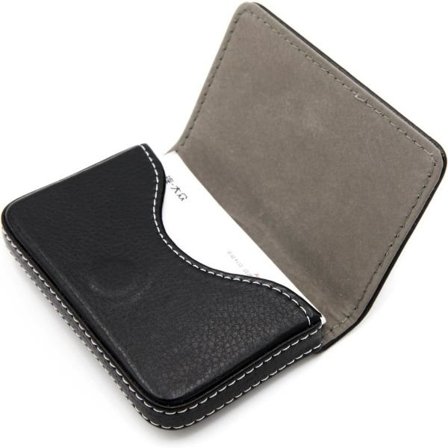 Visittkortetui i lær med magnetisk lås