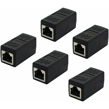 RJ45-koppling, Ethernet-kabeltillsats ansluten till hon-LAN-adapter till hon-förlängningskontakt, är kompatibel med Cat7 Cat6a Cat5a-nätverk (5