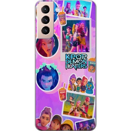 Yhteensopiva Puhelinkuori Samsung Galaxy S21 Kawaii KPop Demon Hunters vinyylikeräilykohde