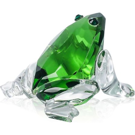 Glas Grøn Frø Figur Samlerobjekter Krystal Sød Frø Dyregaver til Kvinder Bordpynt Dekorativt Ornament (FMY)