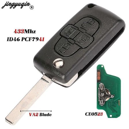 2/3b Til Peugeot 206 307 308 407 Partner Til Citroen C4 C5 C3 Berlingo Xsara Flip Fjernbetjeningsnøgle Ask Fsk 433mhz Ce0523 /36