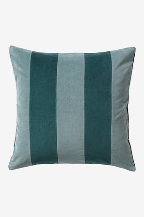 Jotex - Stripe Kissenhülle 50x50 Cm Blau/Grün - RUTH - Kaufe Dekokissen und Kissenbezüge bei Jotex