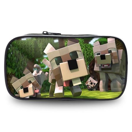 Minecraft School Pencil Case Kids Pen Pouch Zipper Stationery Bag Gift