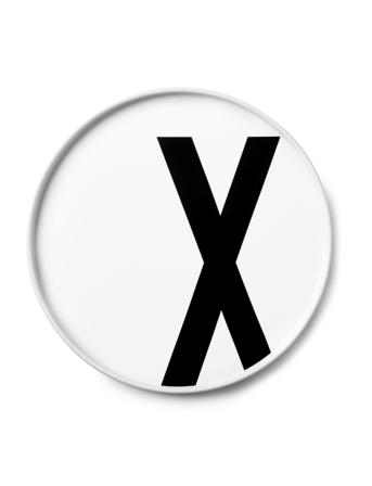 Porcelain Plate A-Z White Design Letters