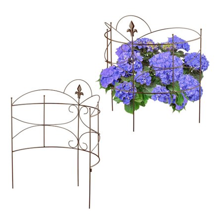 Växtstöd, 2-delade järn Fleur-de-Lis-design