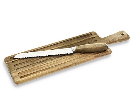 HOLM Skjærebrett akasietre med brødkniv