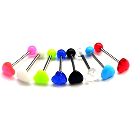 316L stål Tungan Barbells hjärta