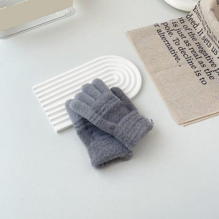 Barnhandskar Stickade thermal GRÅ