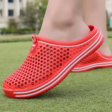 Komfortable Mænd Pool Sandaler Sommer Udendørs Strand Sko Mænd Slip På Have Clogs Casual Vand Bruser Tøfler Unisex Zapatos Red 39