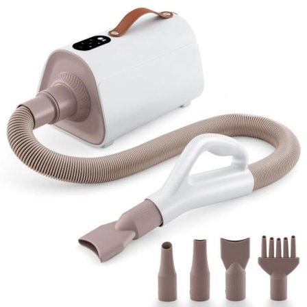 COSTWAY professionel tørretumbler til hunde og katte, 4 dyser, hårtørrer Pulser til kæledyrspleje, justerbar hastighed og temperatur