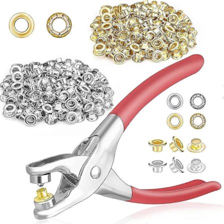 401 stk. 1/4 tommers 6 mm maljer tangsett, maljeverktøysett med 400 metallmaljer i gull og sølv