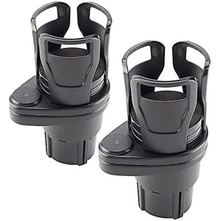 Bildekkholderutvidelse med justerbar base, 2-i-1 universell bil-drikkholder, 360° roterbar