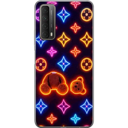 Yhteensopiva Puhelinkuori Huawei Huawei P smart 2021 Neonvärisellä ylellisellä kuviolla, jossa hehkuvia nalleja pop-taide-esteetiikassa