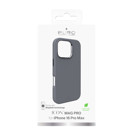 PURO iPhone 16 Pro Max silicone cover ICON MAG PRO, dark grey