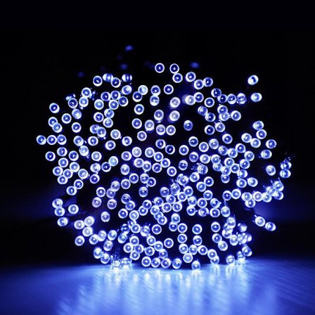 Solenergi-elflyktor med 200 kalla vita LED-lampor (22 meter)