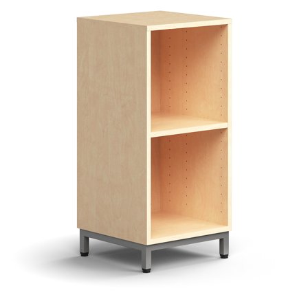 Bücherregal QBUS, 868x400x400 mm, Silber, Birke